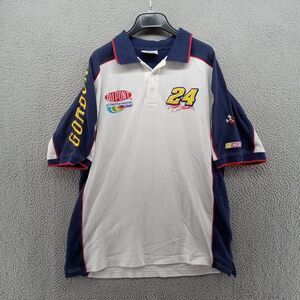 Vtg Jeff Gordon Shirt Mens Large White Blue Chase‎ Authentics Nascar #24 Polo